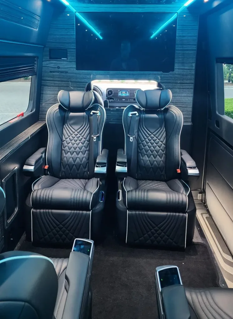 Which Sprinter Van Is Right for You? The Complete Guide to All Four Sprinter Options 9 orlux-luxury-van-interior-blue-neon-lighting