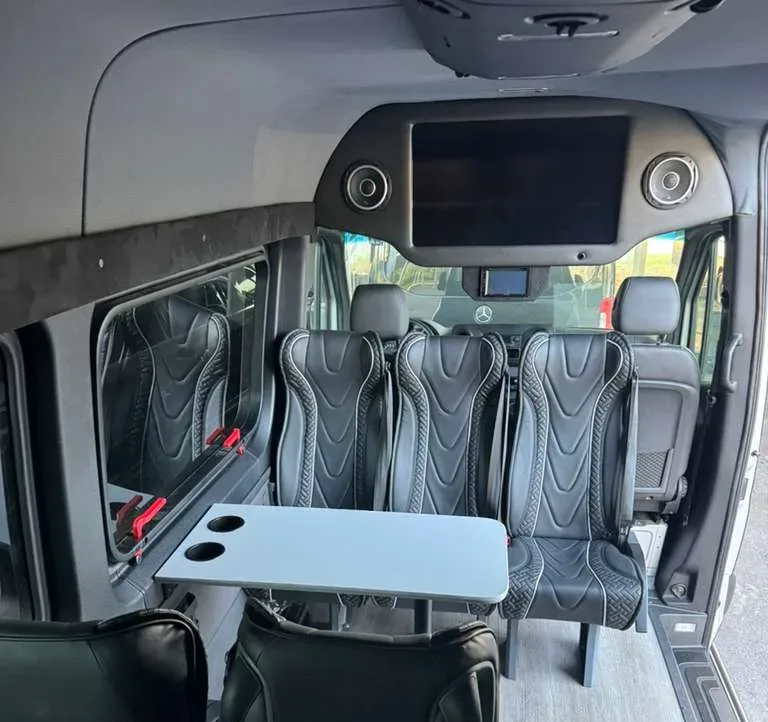 Which Sprinter Van Is Right for You? The Complete Guide to All Four Sprinter Options 7 orlux luxury van interior monitor screen e1774623464988 Which Sprinter Van Is Right for You? The Complete Guide to All Four Sprinter Options 2026 Orlux Rides